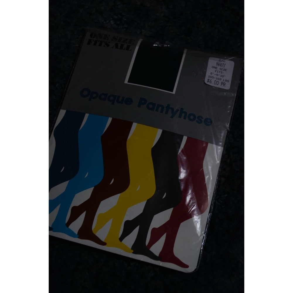 BNWT VTG unbranded navy opaque pantyhose